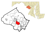 Montgomery County Maryland Incorporated and Unincorporated areas Rockville Highlighted